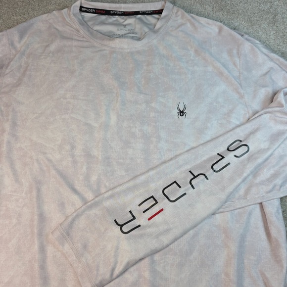 Spyder Swim Pullover T-Shirt Mens Size Medium Gray Rash Guard UPF 50+ Activewear - Picture 1 of 10